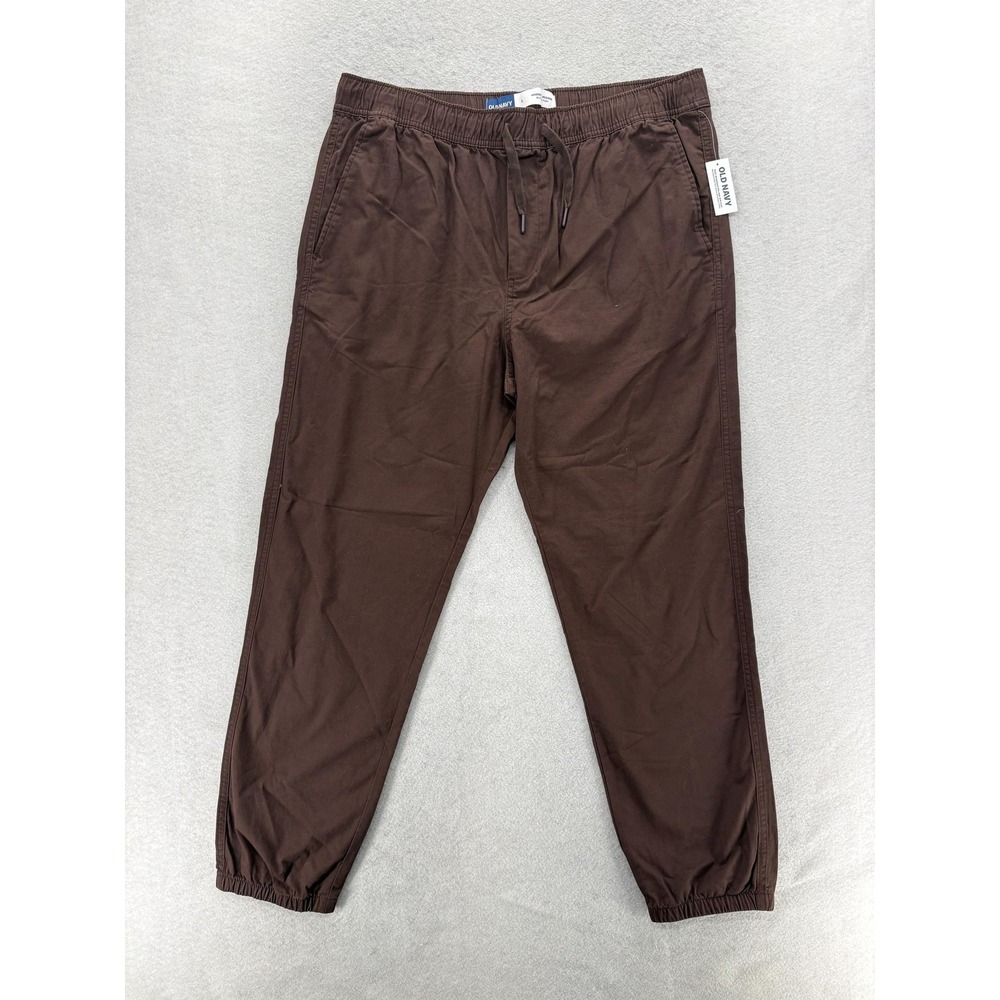 Old Navy Modern Joggers Mens Large Brown Stretch Drawstring Cuffed Gym Sport NWT